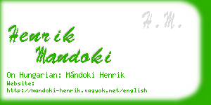 henrik mandoki business card